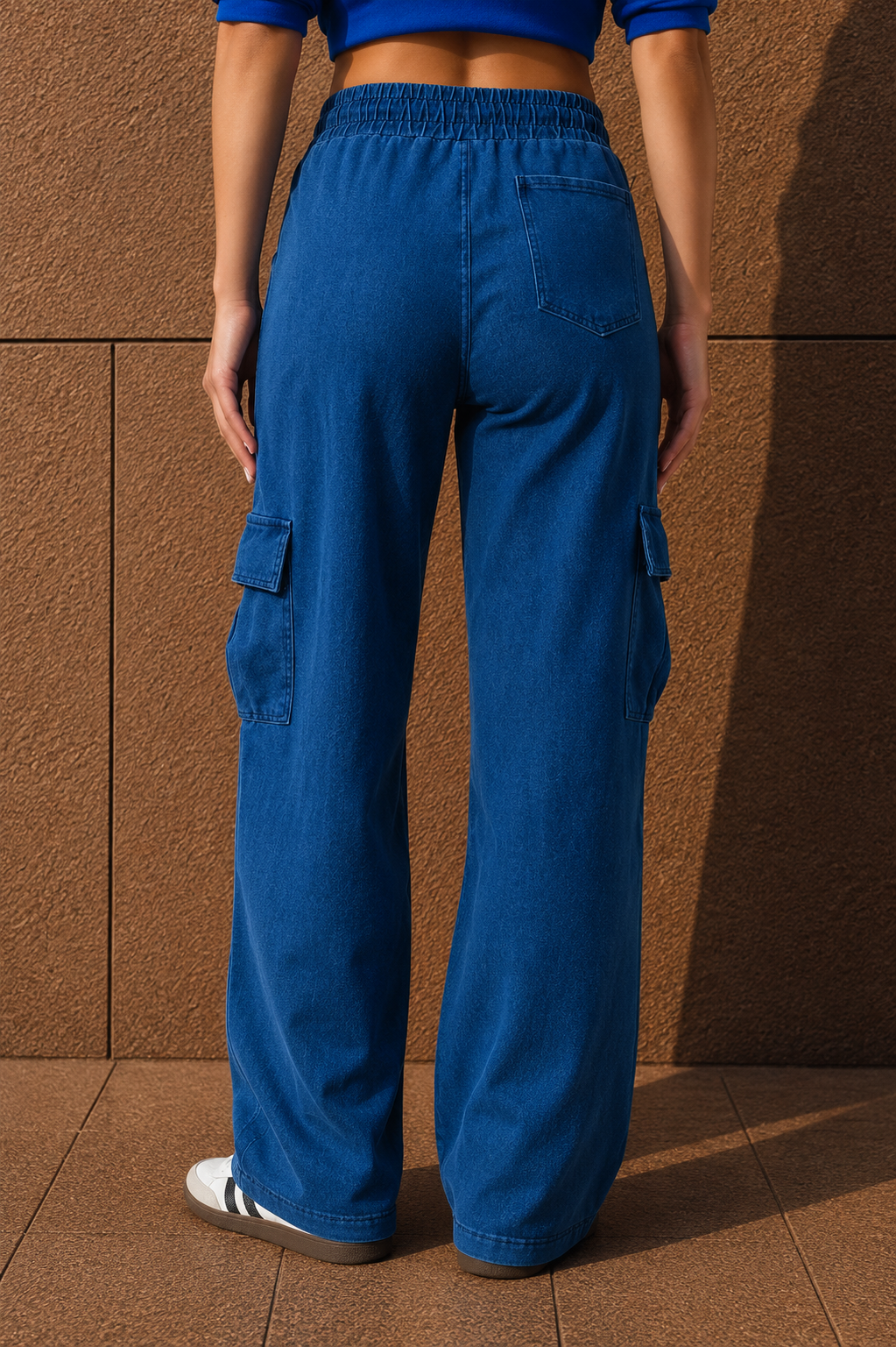 Mineral Wash Wide Leg Cargo Pants