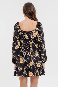 Gentle Heart Floral Long Sleeve Mini Dress