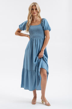 Out Of The Blue Smock Midi Dress