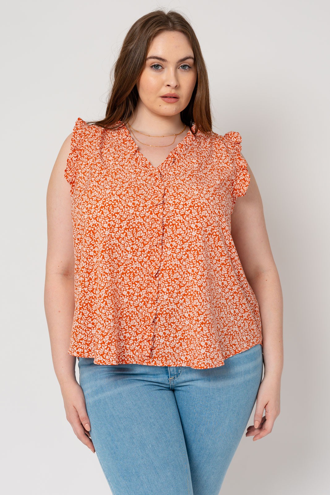 Elanor Ruffle V-Neck Top - North Threads