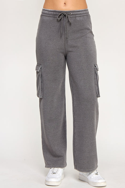 Talk Later Fleece Cargo Joggers