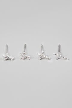 Mixed Cross Earring Stud Set