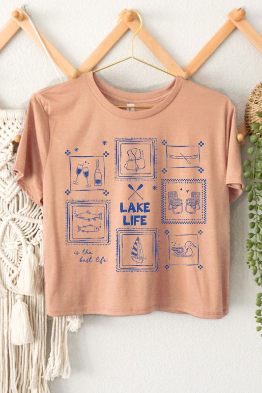 Lake Life Is The Best Life Graphic Crop Top