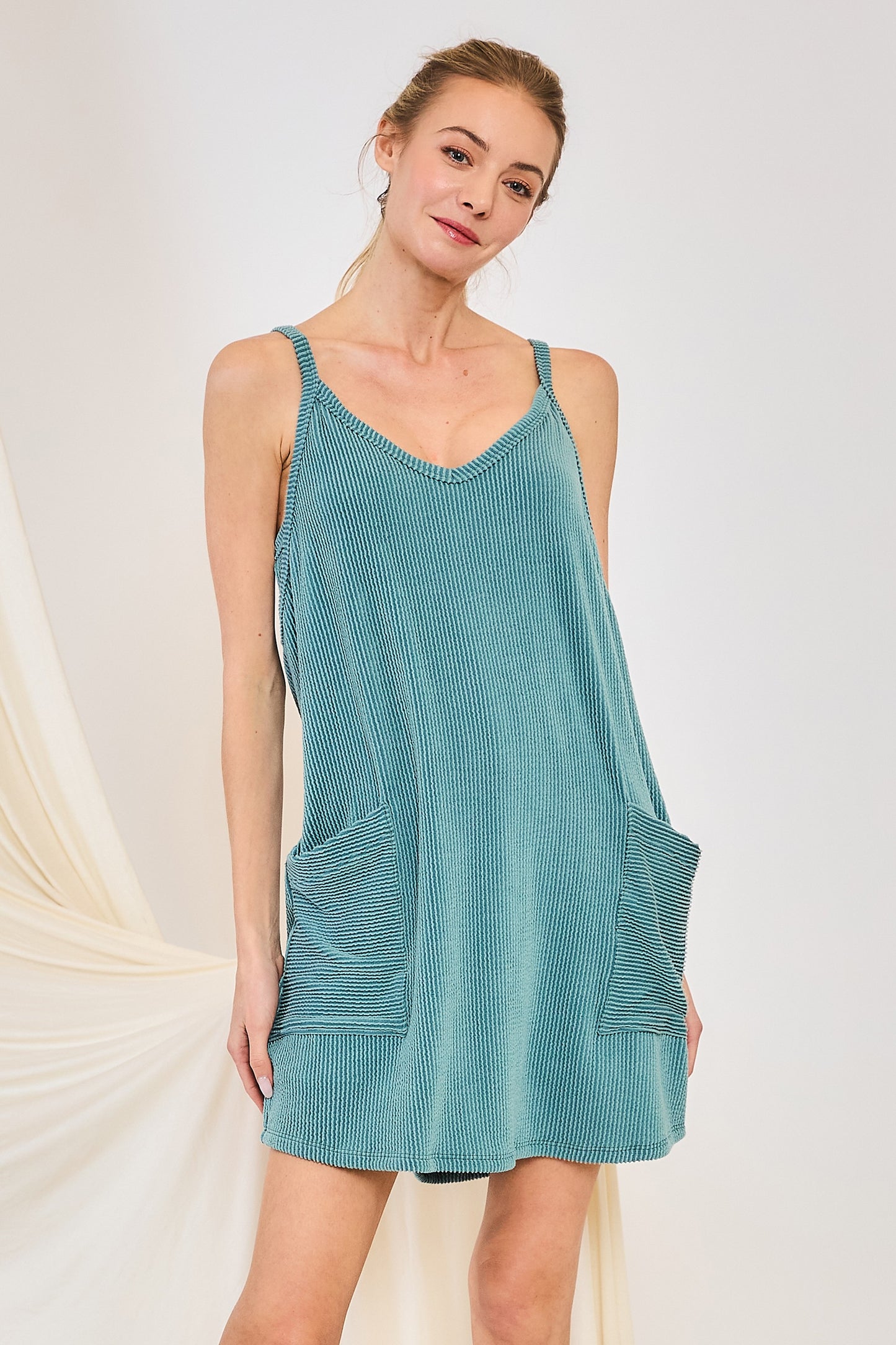Shoreline Stride Ribbed Romper Dress- 2 Colors!