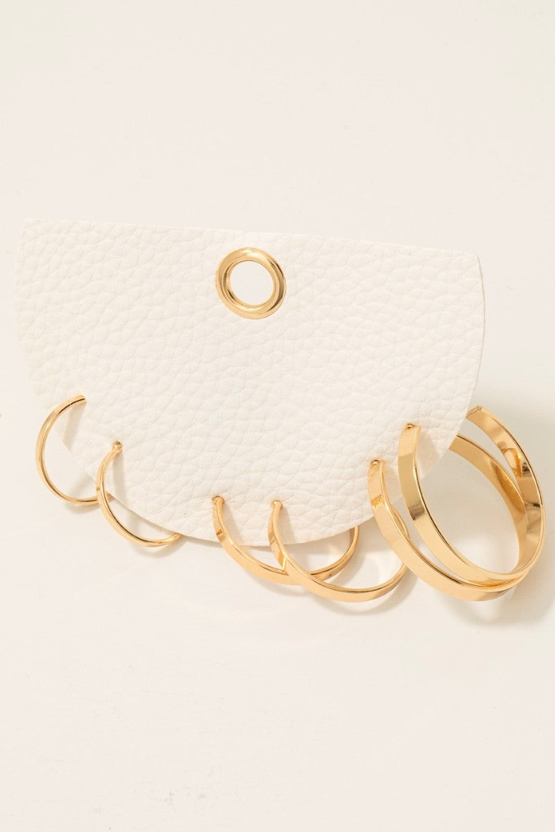 Solid Gold Hoop Earring Set