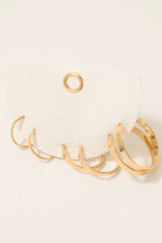 Solid Gold Hoop Earring Set