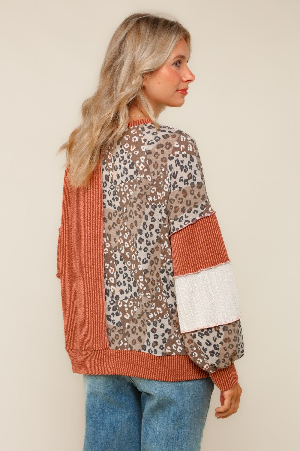 Reign Cable Knit Leopard Pullover
