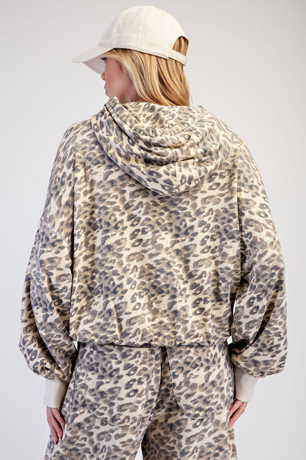 Animal Print Oversized Bubble Hoodie