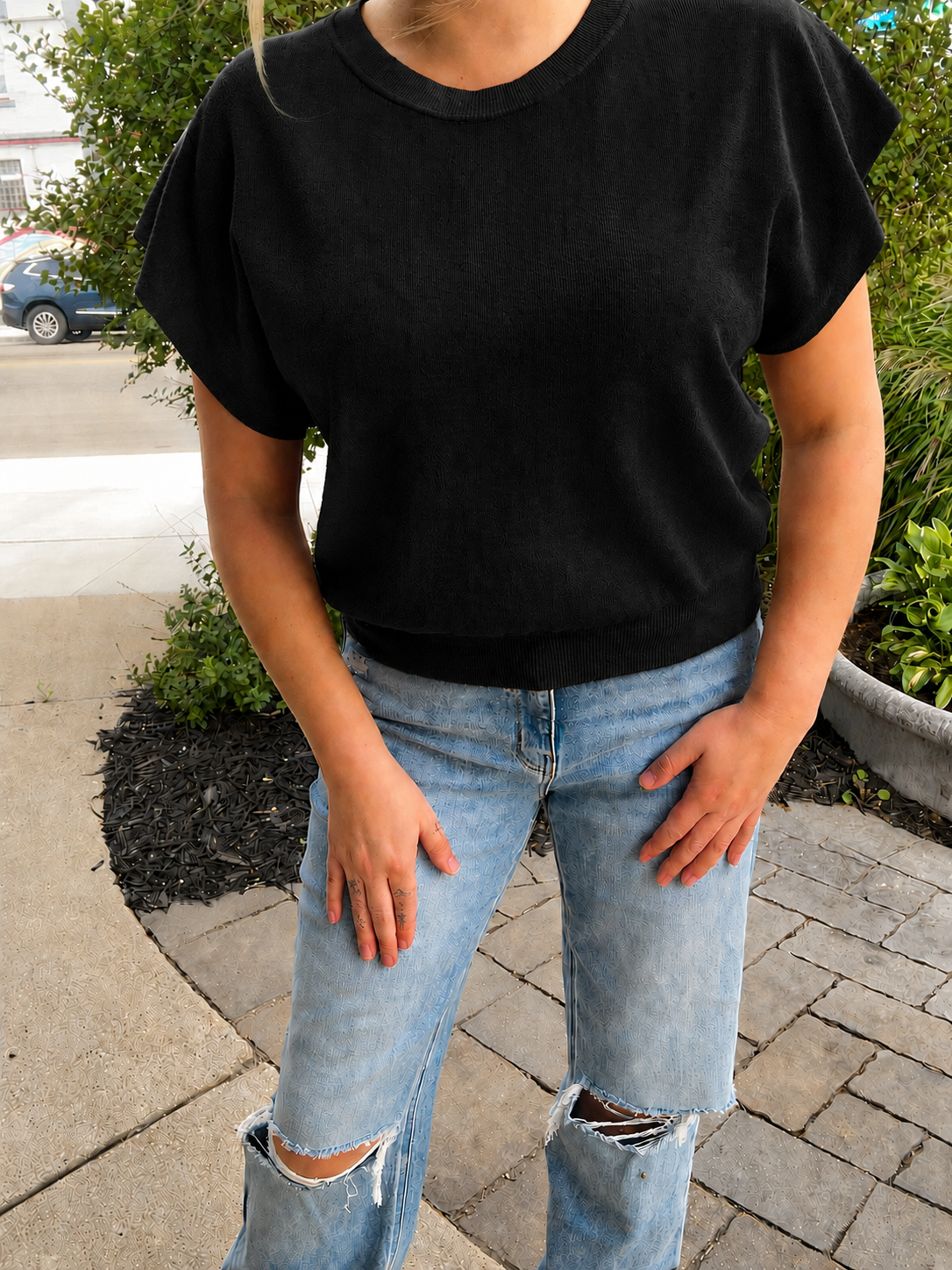 Dolman Sleeve Knit Sweater