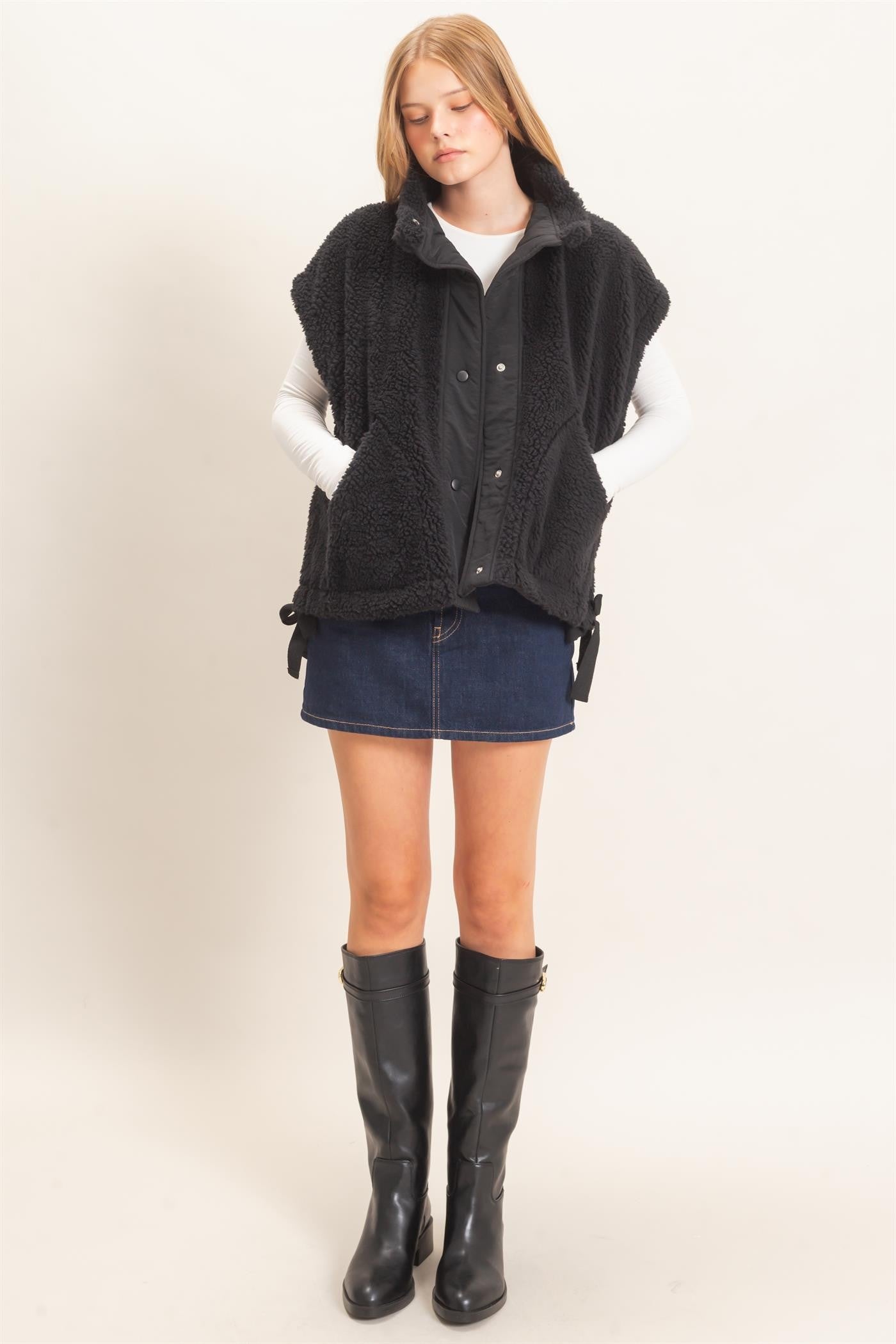 Tie Side Sherpa Vest