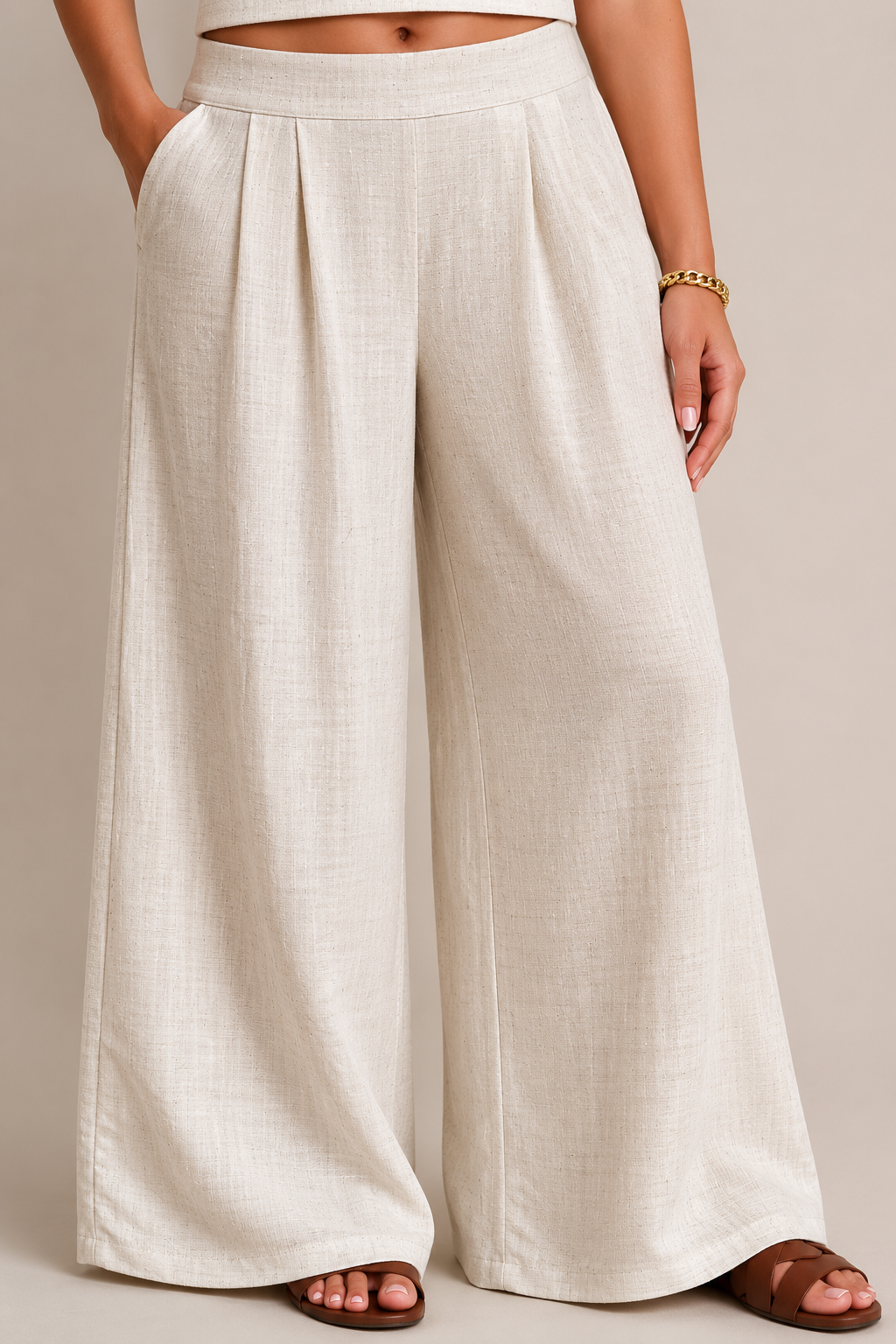 Pleated Wide Leg Pants