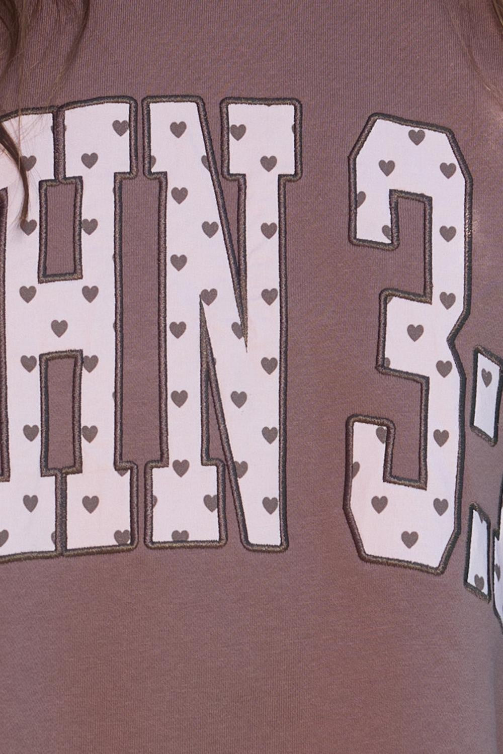 John 3:16 Heart Applique Mockneck