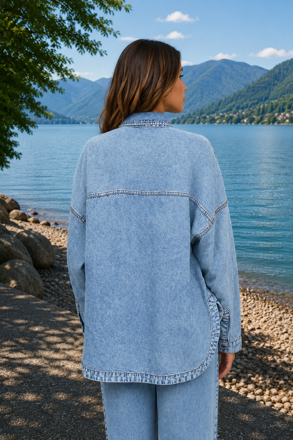 Oversized Chambray Button Down Shirt