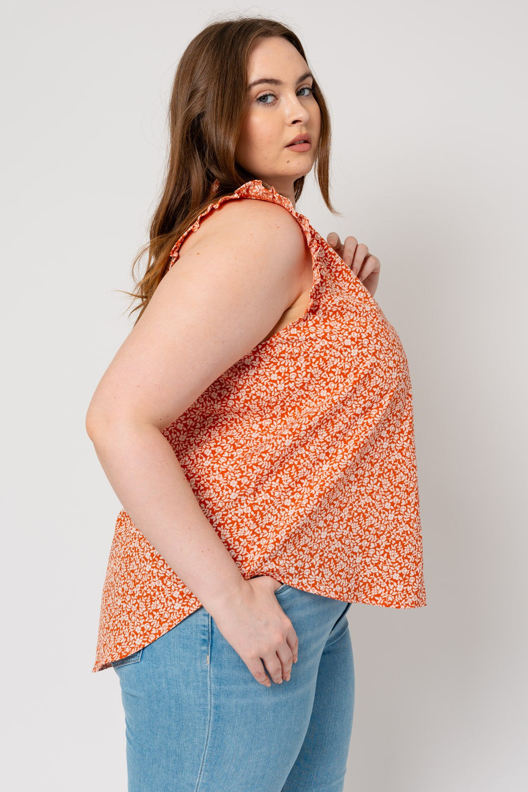 Elanor Ruffle V-Neck Top - North Threads