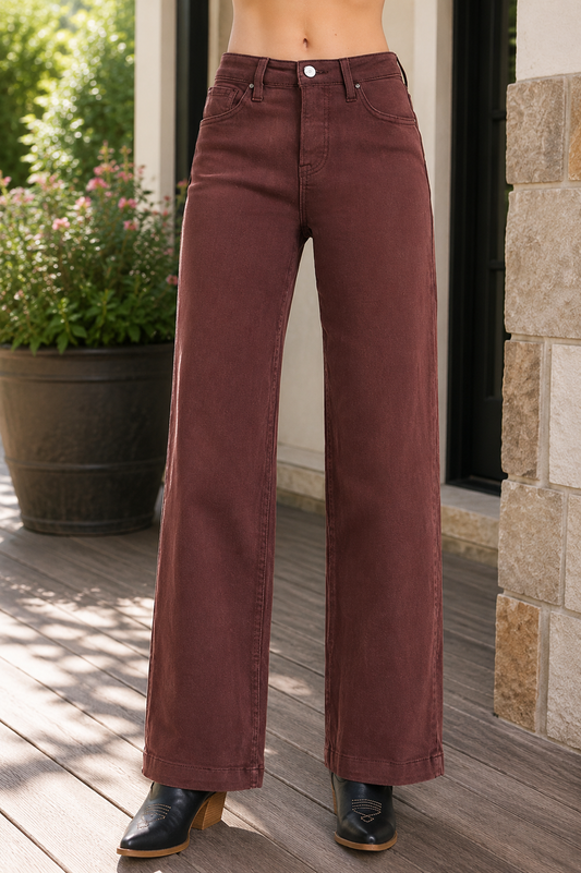 Risen Tummy Control High Rise Straight Pants