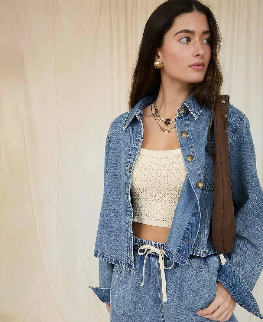 Acid Wash Denim Button Down