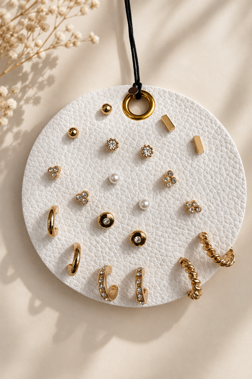 Pearl & Gem Stud Earring Set