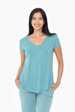 Longline Deep V-Neck Pocket Shirt- 3 Colors!