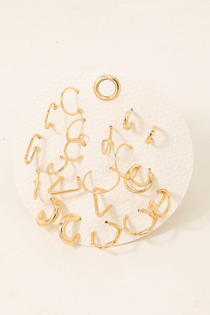 Assorted Metallic Hoop Earring Set- 2 Colors!
