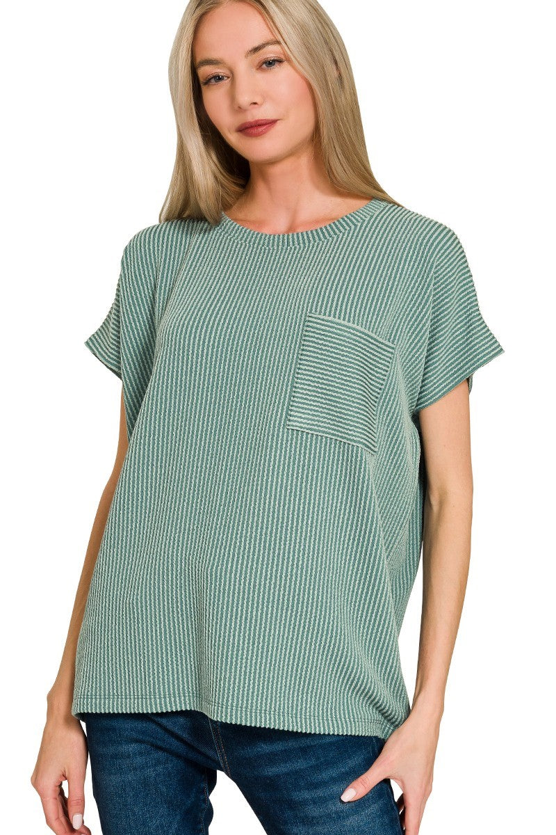 Emmie Lou Ribbed Boxy Top- 2 Colors!