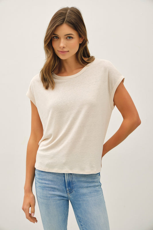 Summer Basic Cap Sleeve Boxy Tee