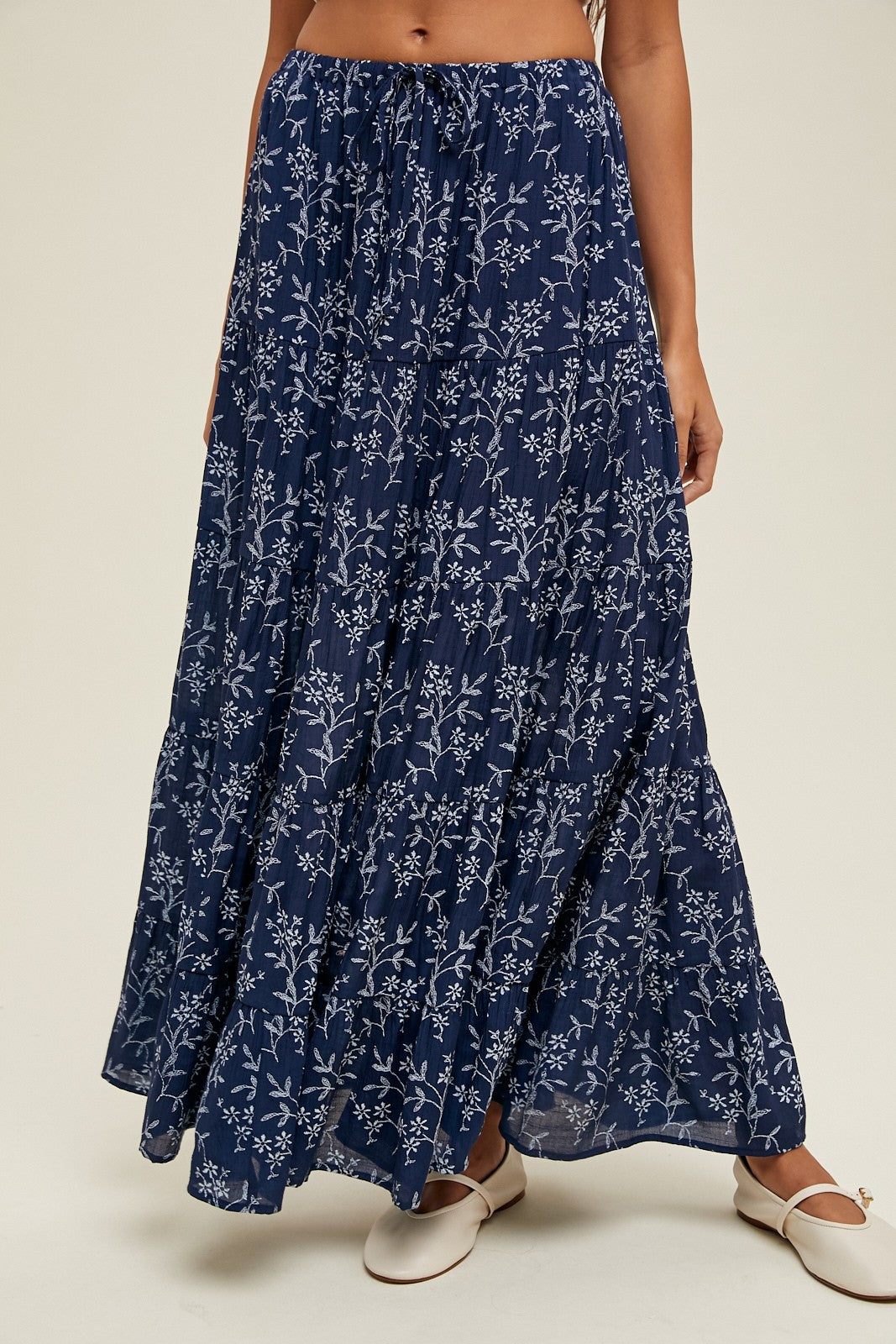 Simply Content Floral Tiered Maxi Skirt- 2 Colors!