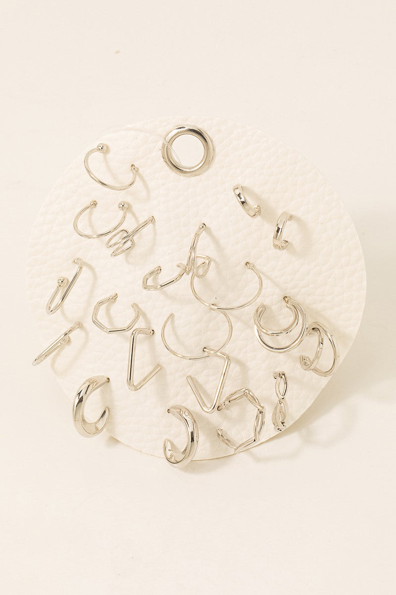 Assorted Metallic Hoop Earring Set- 2 Colors!