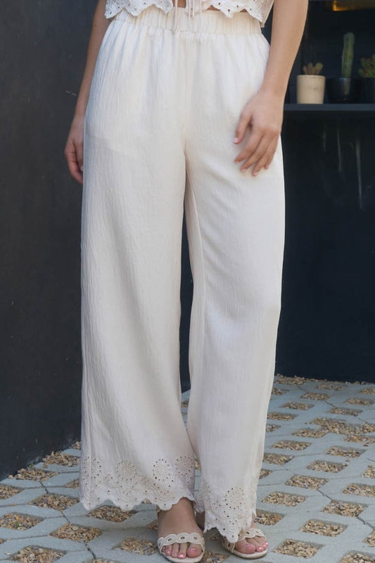 Abigail Eyelet Trim Bottoms