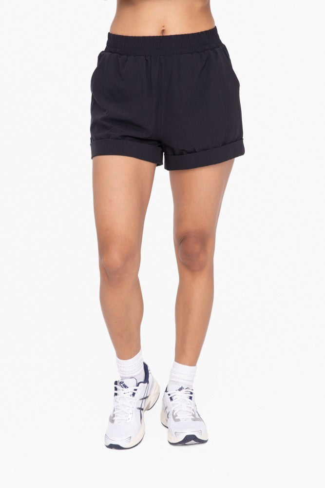 Highwaist Athleisure Shorts with Cuff