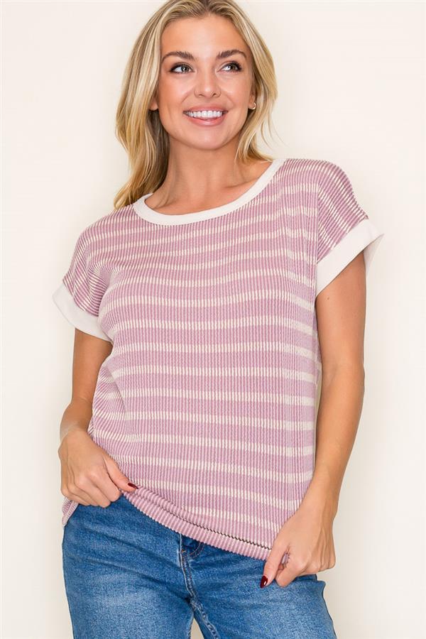 Sun Chaser Puckered Stripe Top