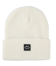 Smiley Face Patch Beanie- 3 Colors!