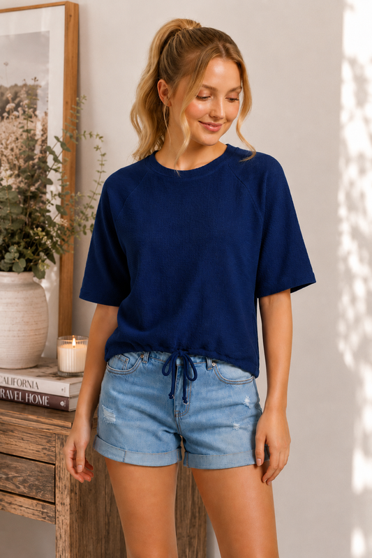 Cloudy Knit Front Tie Top