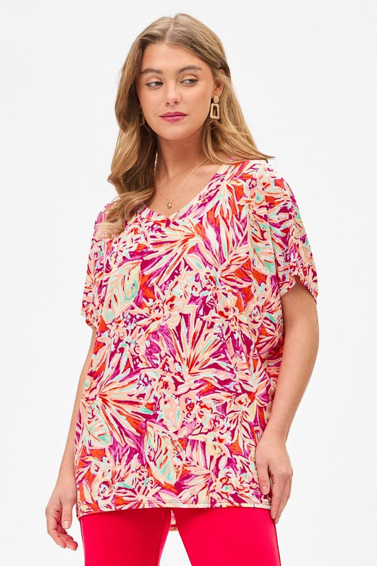 Dear Scarlett: Sadie Poncho V-Neck Tunic Top