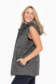 Longline High Neck Padded Vest- 3 Colors!