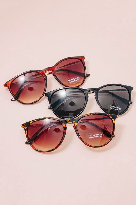 Basic Acetate Round Frame Sunglasses- ASSORTED!