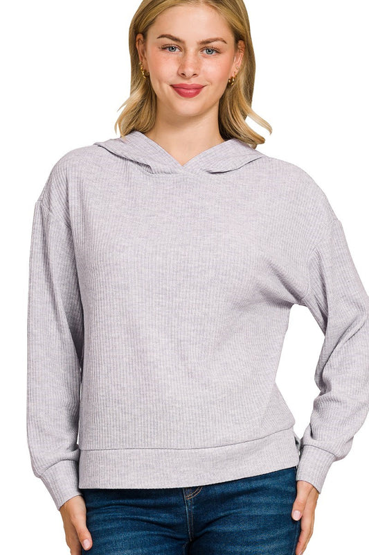 Marnie Ribbed Hoodie Pullover