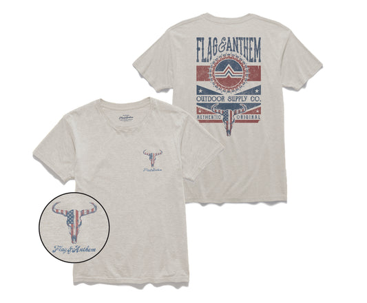 Americana Bull Skull Slub Tee