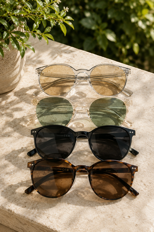 Thin Frame Round Sunglasses