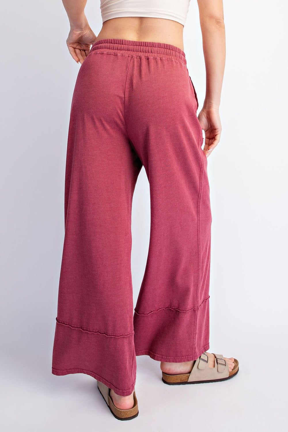 Mineral Washed Wide Leg Pant