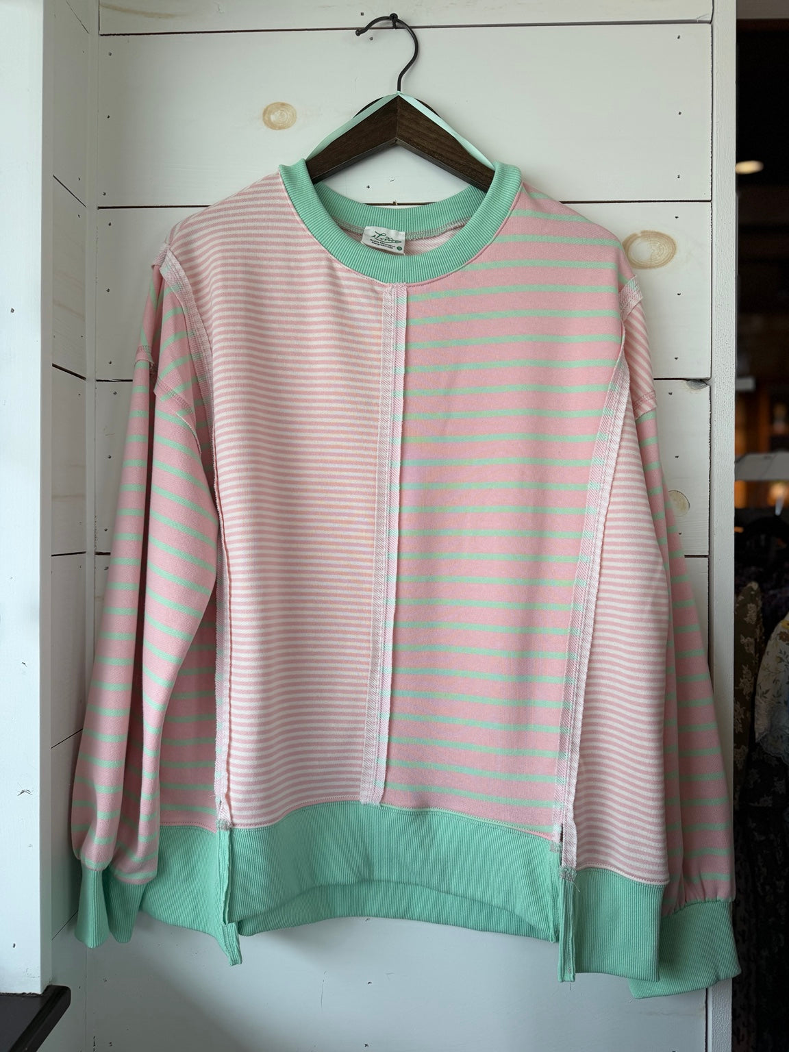Mixed Stripe Oversized Sweatshirt