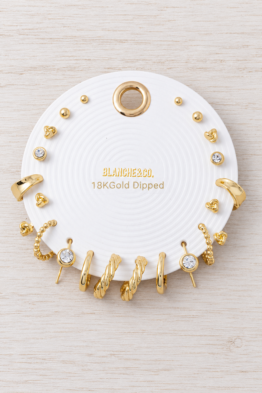 18K Gold Dipped 10 Pair Earring Set