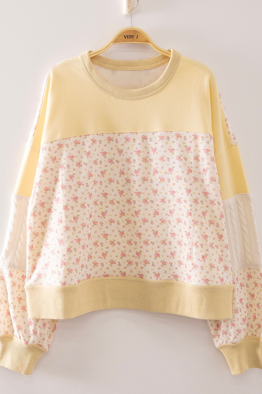 Floral Patchwork Contrast Sweatshirt