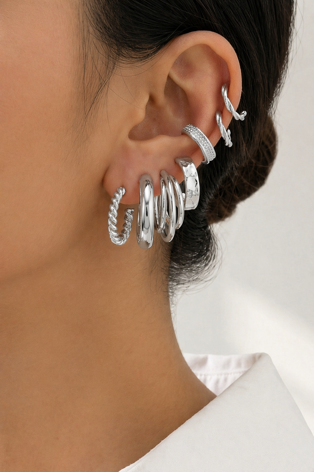 6 Pair Hoop Earring Set