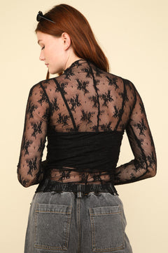 Sheer I Go Again High Neck Fitted Top