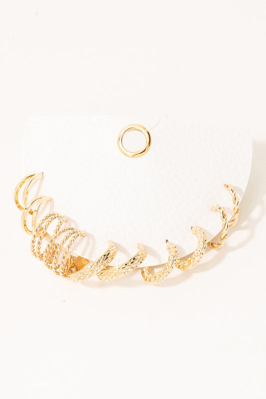 Serilda Textured Hoop Earring Set- 2 Colors!.
