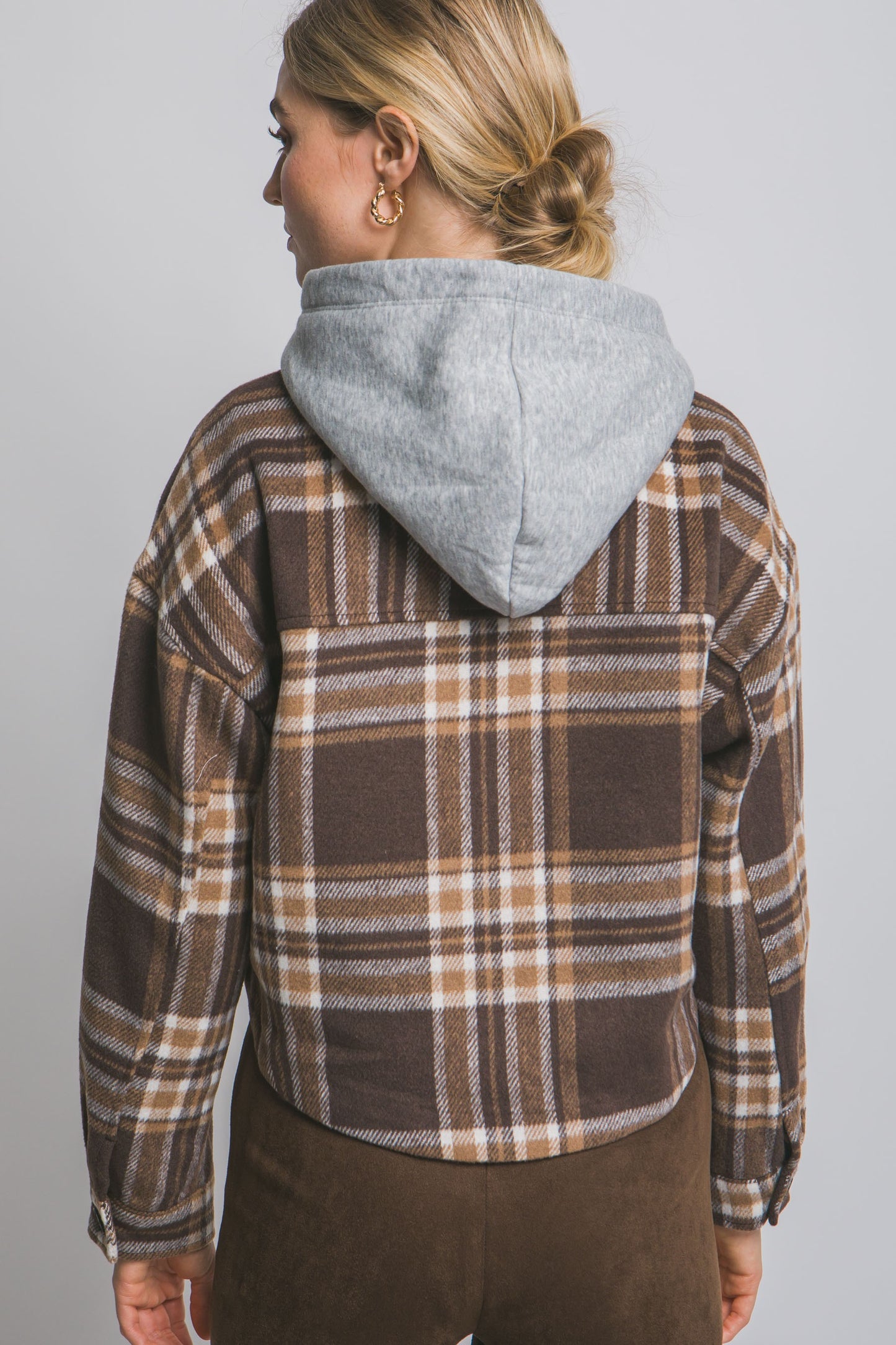 Autumn Detachable Hood Plaid Shacket- 4 Colors!