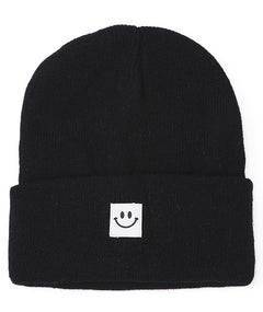 Smiley Face Patch Beanie- 3 Colors!