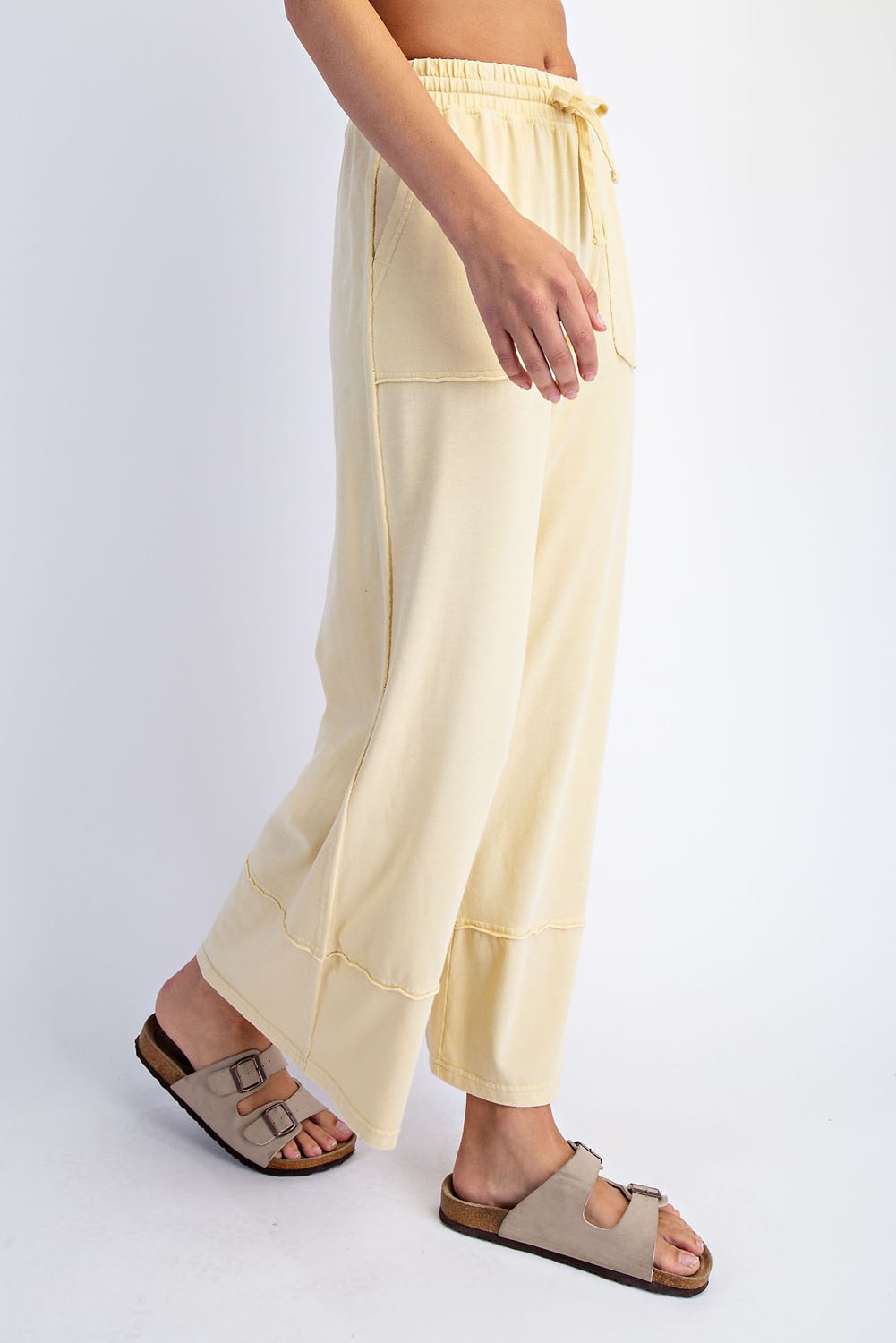 Mineral Washed Wide Leg Pant