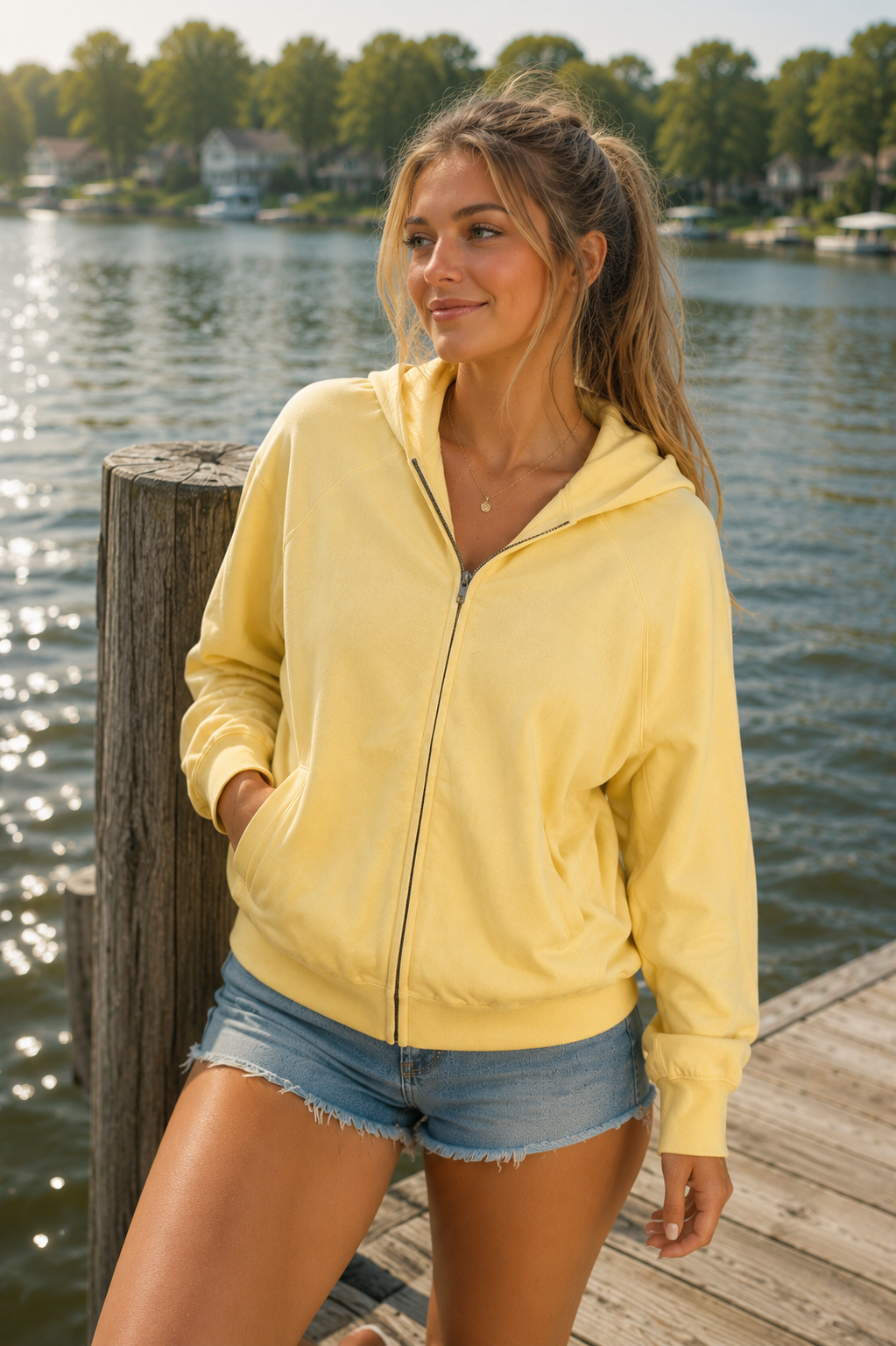 Basic Fleece Zip Up Hoodie
