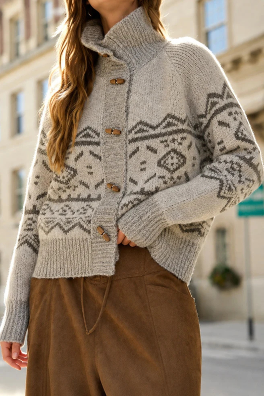 Fair Isle Toggle Cardigan